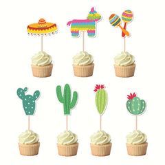 7pcs Mexican Spring Scenery Cake Decoration Set