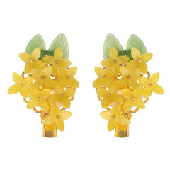 Osmanthus Flower Hair Clips Yellow Alloy Hanfu Chinese Style Hairclip Vintage