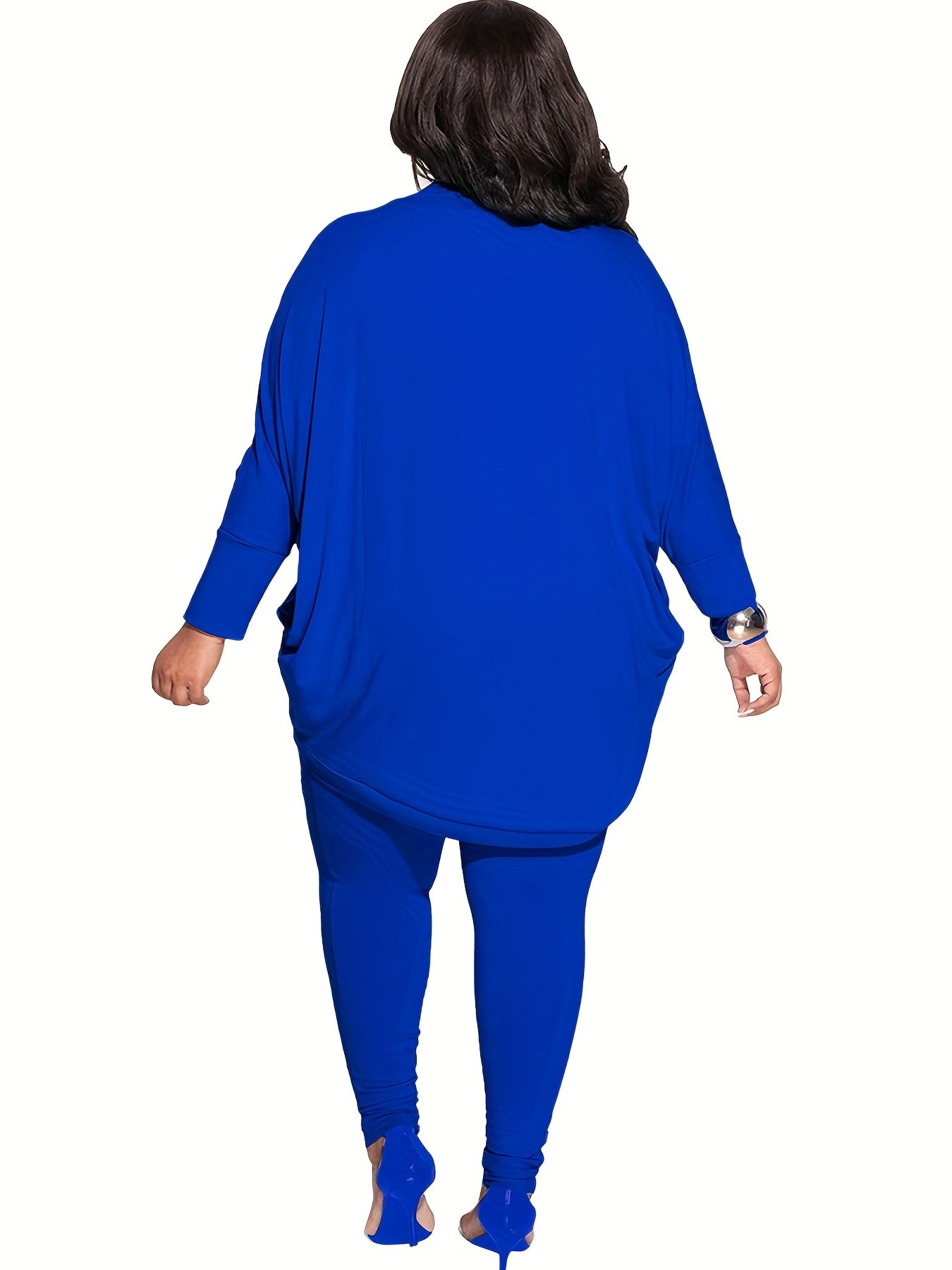 Women's Plus Size Solid Cardigan & Leggings Outfits Set