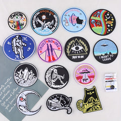 Circular Embroidery Badges Clothing Repair Patches For Men Costumes