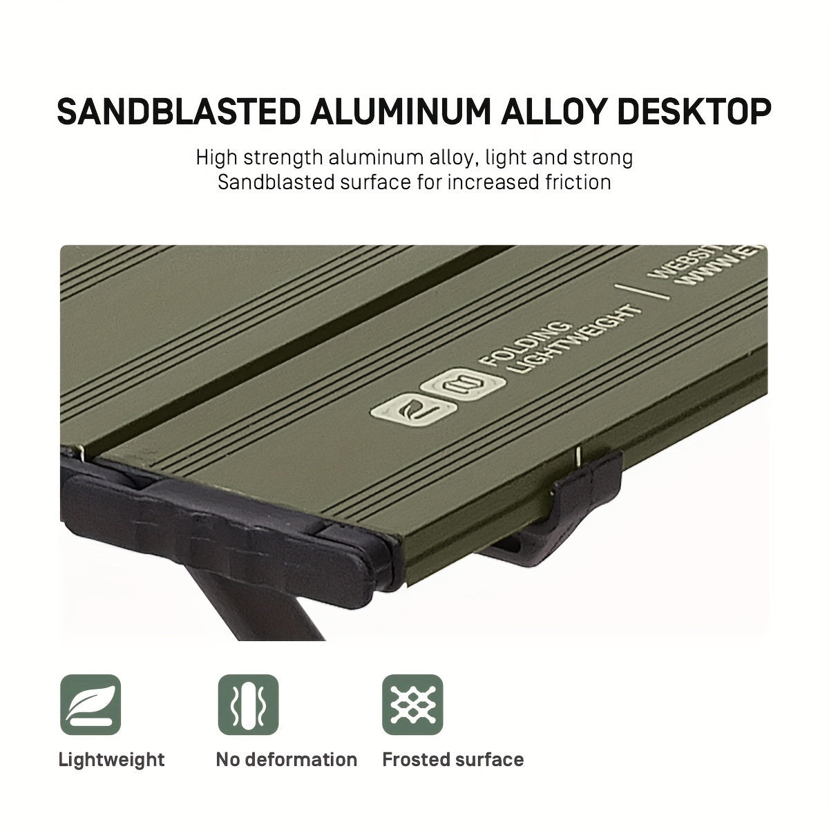 Large Aluminum Folding Table for Camping & Picnic, 2 Height Adjustments