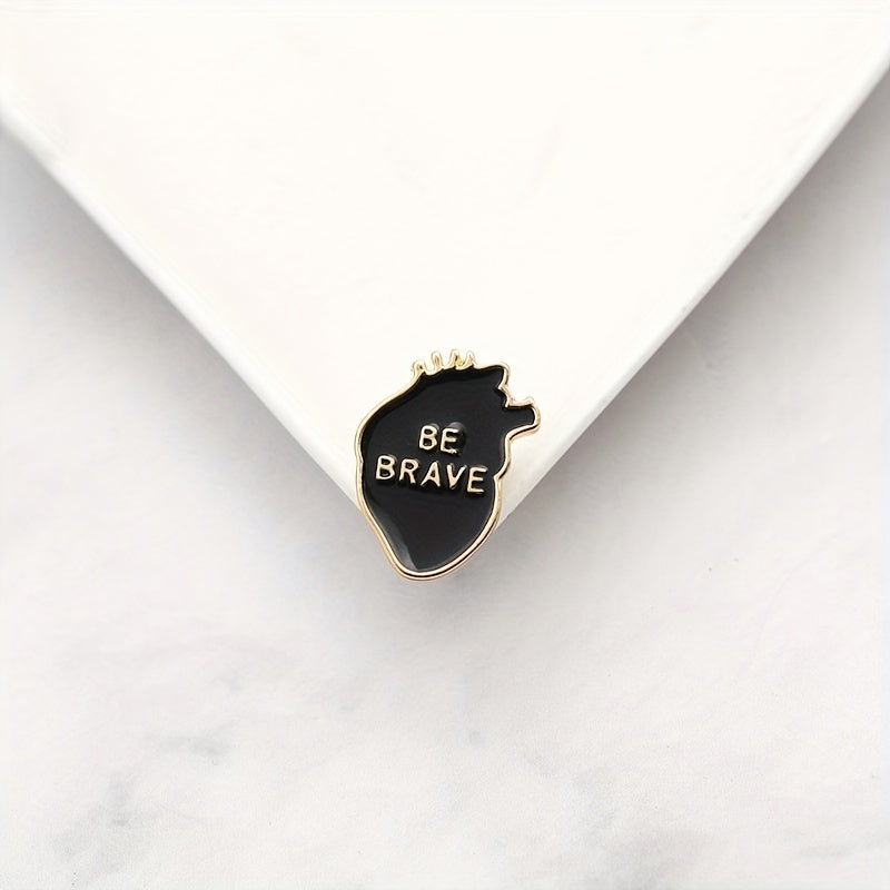 BE BRAVE Heart Brooch Accessories