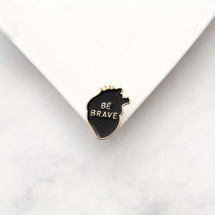 BE BRAVE Heart Brooch Accessories