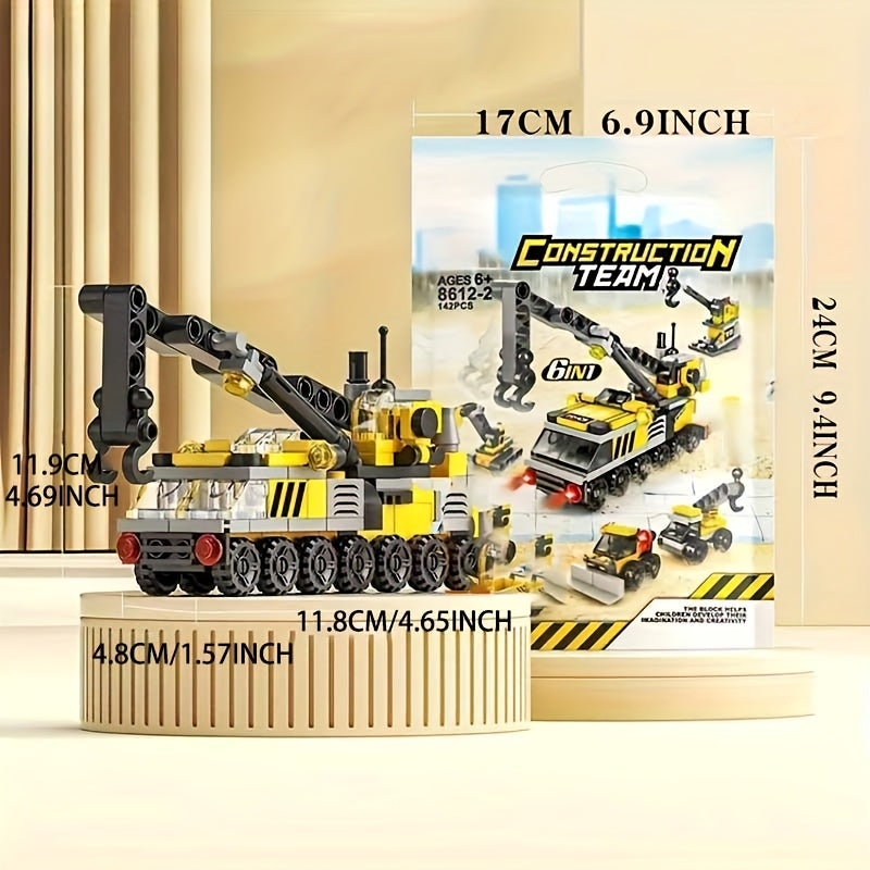 142pcs City Engineering Pullback Building Block Puzzle Toy