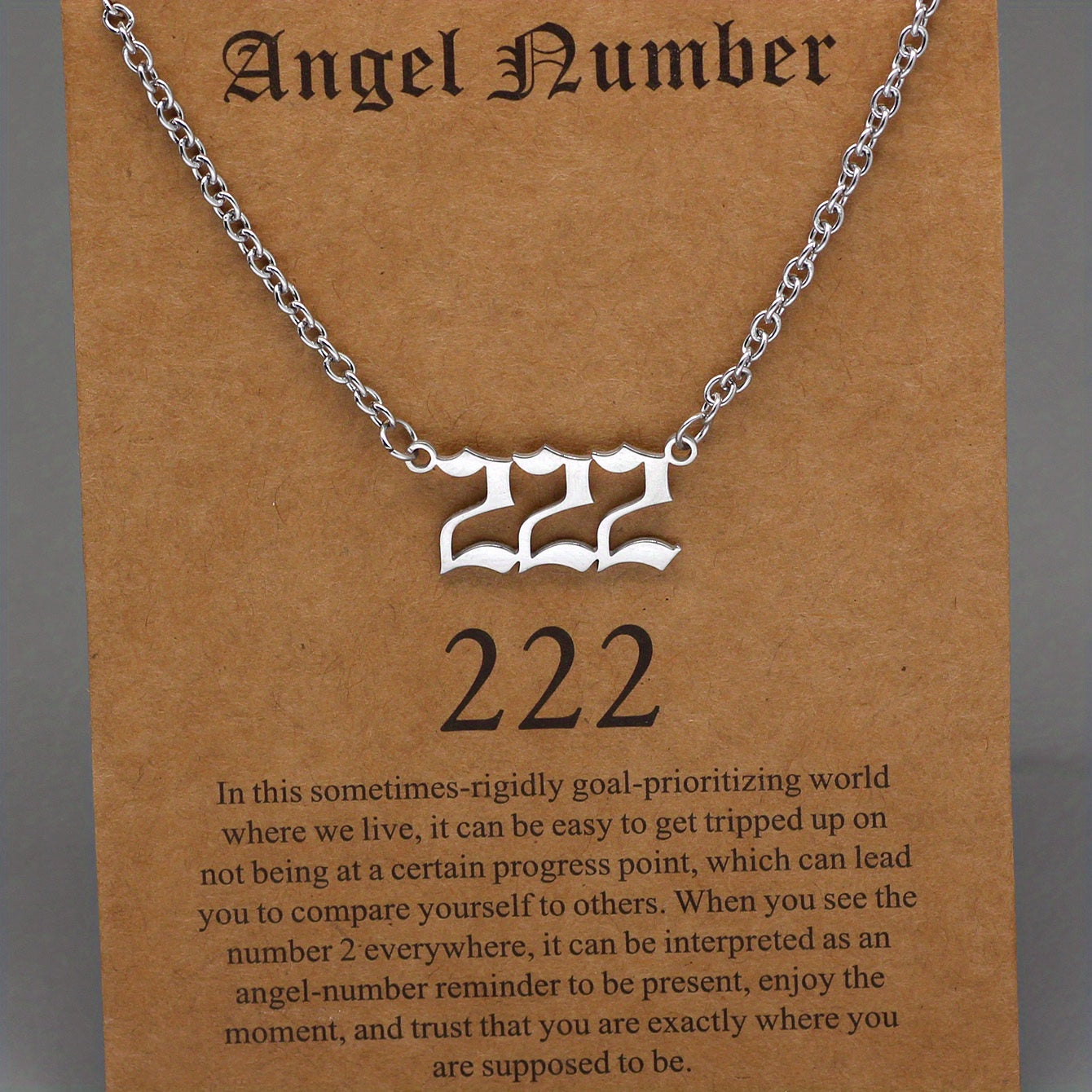 Men's Angel Number Pendant Necklace Stainless Steel Lucky Necklace