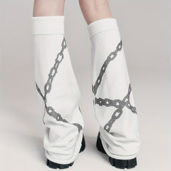 Chain Print Leg Warmers Comfy All Match Socks