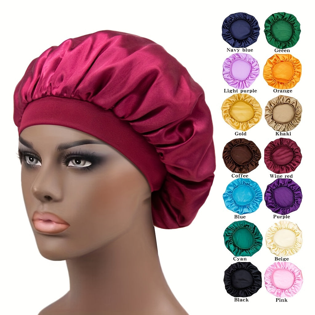 Satin Bonnet for Nighttime Sleeping & Showering
