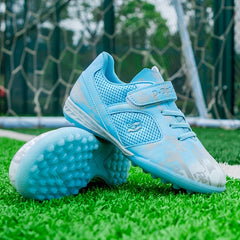 Kids Anti Skid Turf Football Boots Hook Loop Fastener Soccer Cleats