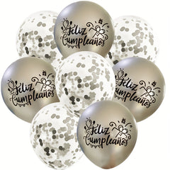 8pcs Set Happy Birthday Metal Latex Balloons Party Decoration