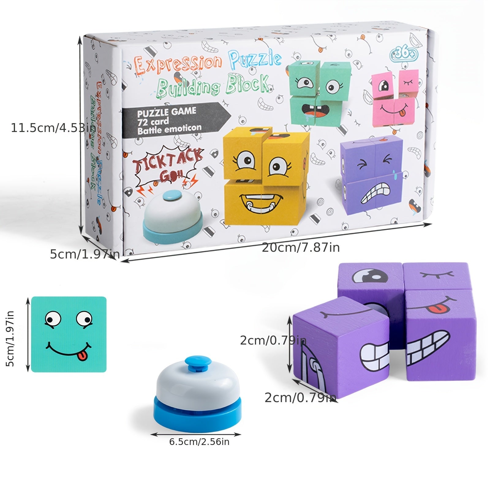Magic Face Changing Wooden Cube Building Blocks Set