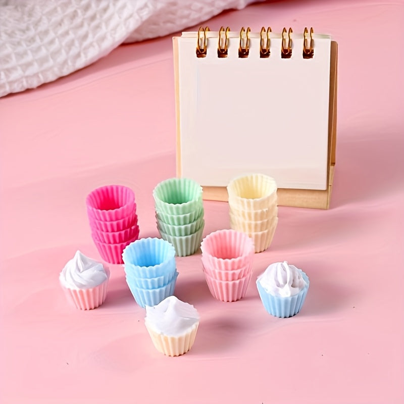 Mini Cake Cup Decorations in Macaron Colors Resin Craft