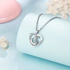 Heart Star Moon Copper Zircon Pendant Necklace With Meaningful Message Card