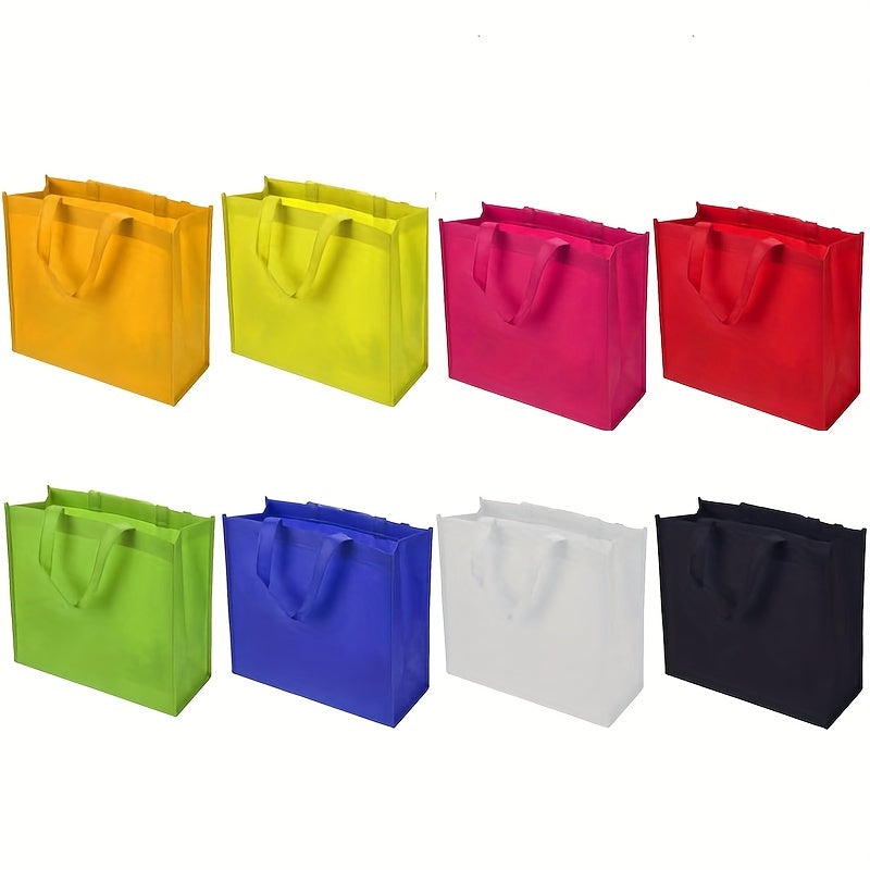 8 Reusable Tote Gift Bags - Assorted Colors - Non Woven - Treat Bags - Snack