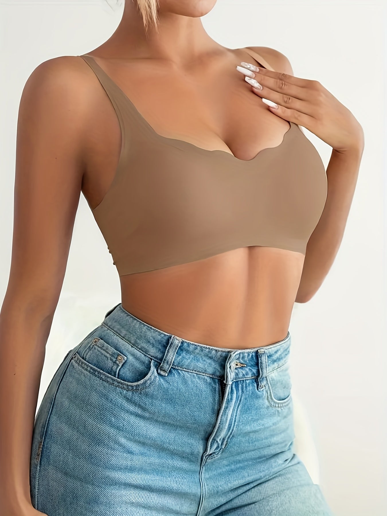 Solid Wireless Push Up Bra - Comfy & Breathable Women's Lingerie