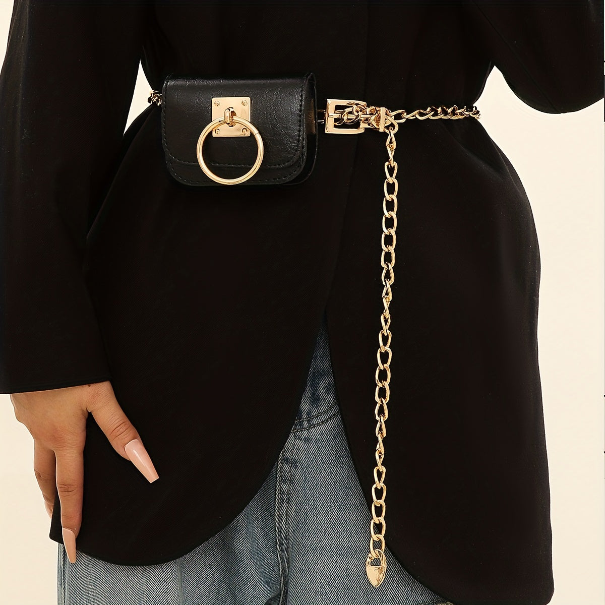 Women's Chain Waist Bag Crossbody Waist Purse Detachable Evening Handbag