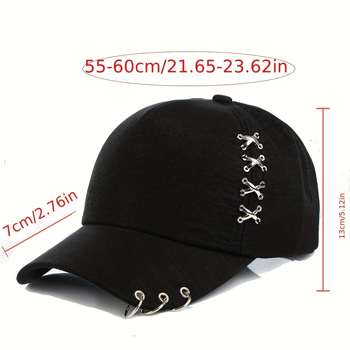 Ring Chain Decor Baseball Cap Kpop Couple Casual Sun Hat Unisex Dad Hats