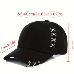 Ring Chain Decor Baseball Cap Kpop Couple Casual Sun Hat Unisex Dad Hats