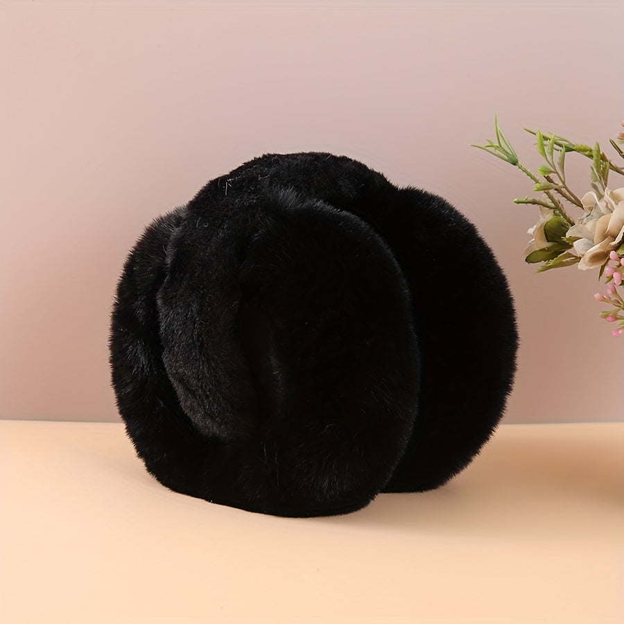 Winter Plush Ear Warmers for Women & Men - Soft & Foldable Ear Muffs