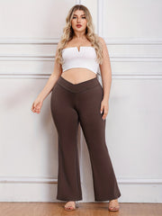  High Rise Flared Leg Trousers