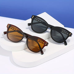 Cat Eye Sunglasses Rivet Decor Gradient Anti Glare UV400