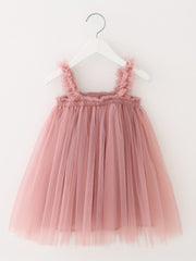 Toddler Girls Sequin Stars Moon Frill Trim Shirred Rainbow Princess Cami Dress