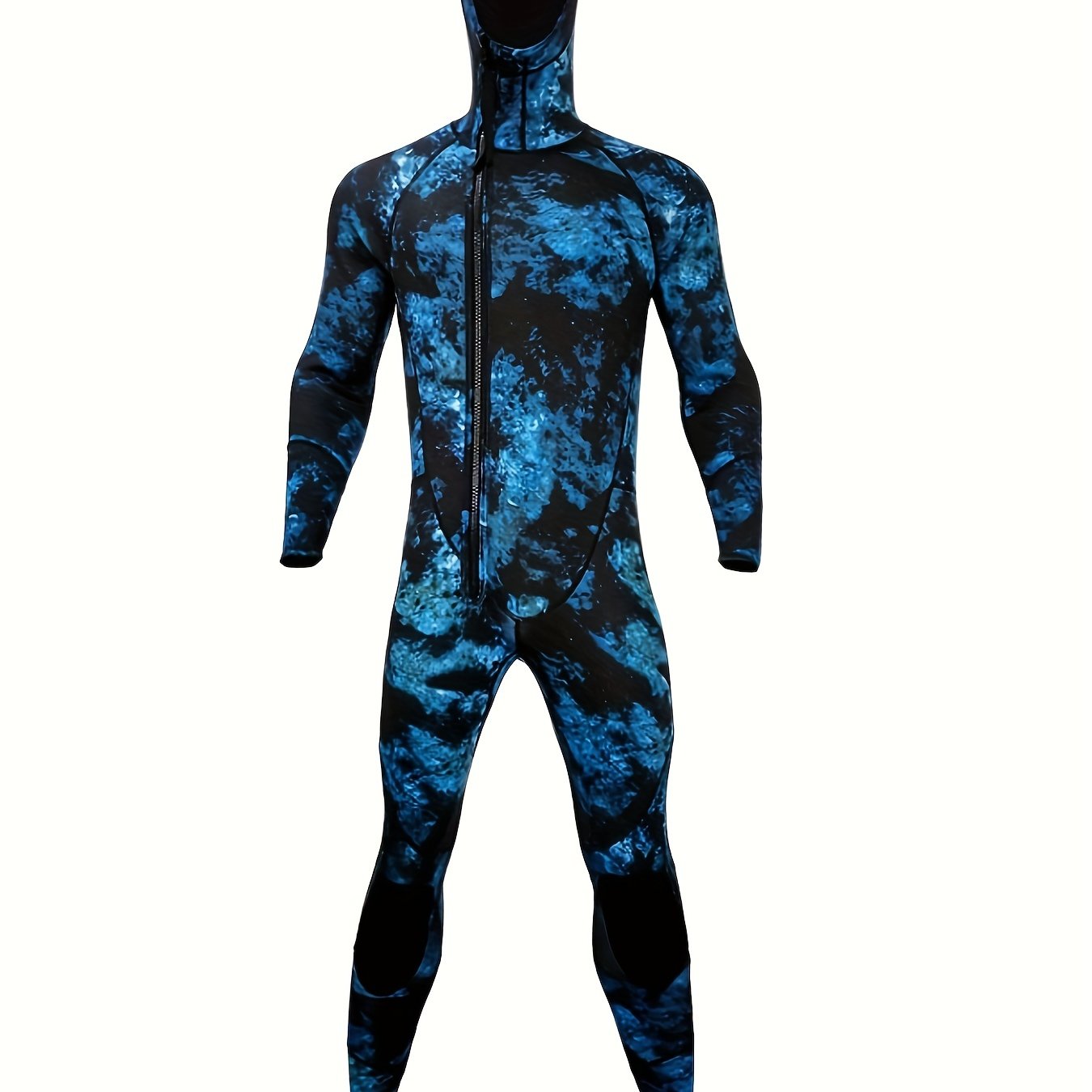 Men's Neoprene 3mm Hoodie Wetsuit Front Zipper Full Suit