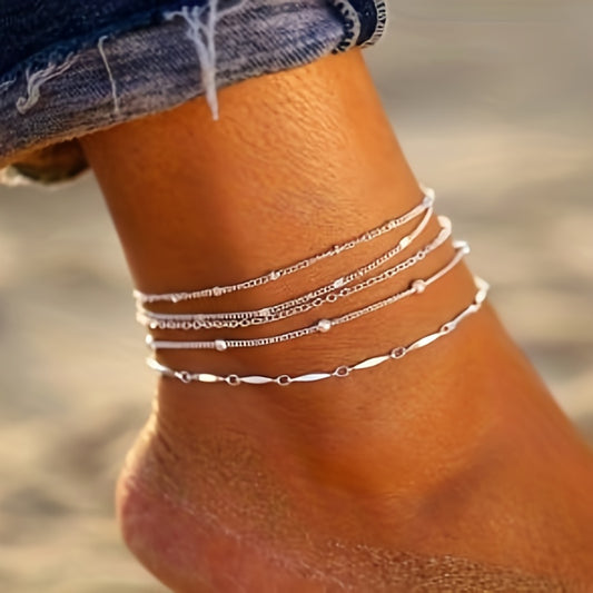 Stackable Anklet Small Copper Beads Foot Jewelry