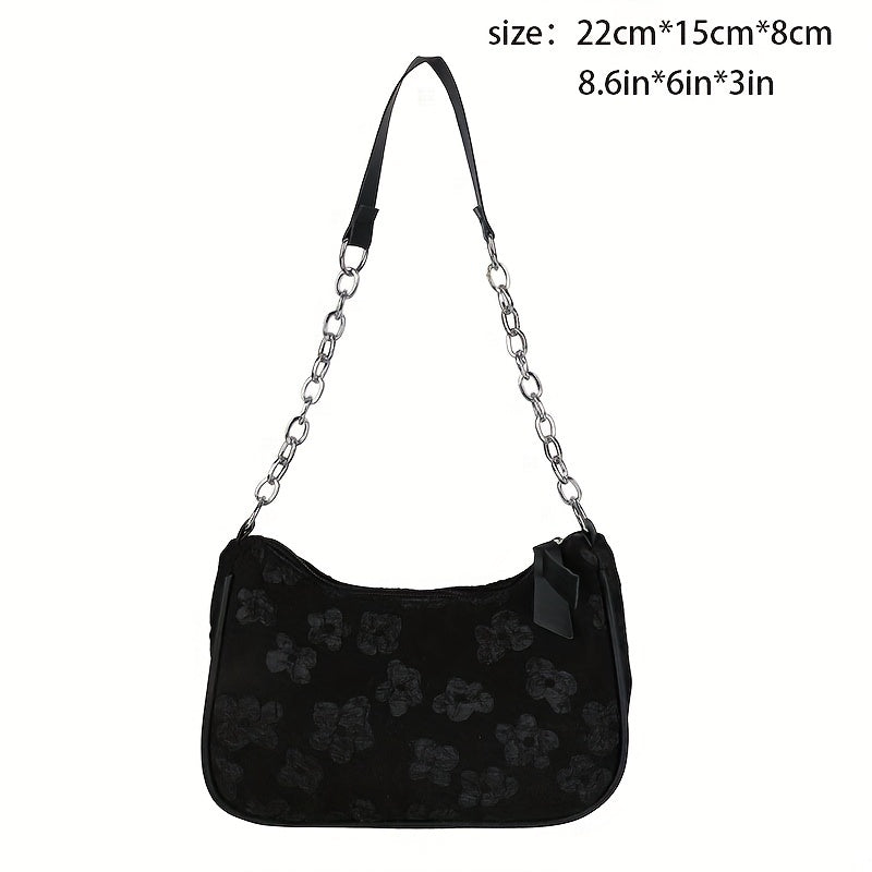 Flower Pattern Canvas Shoulder Bag Women's Crossbody Bag