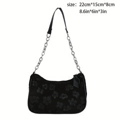 Flower Pattern Canvas Shoulder Bag Women's Crossbody Bag