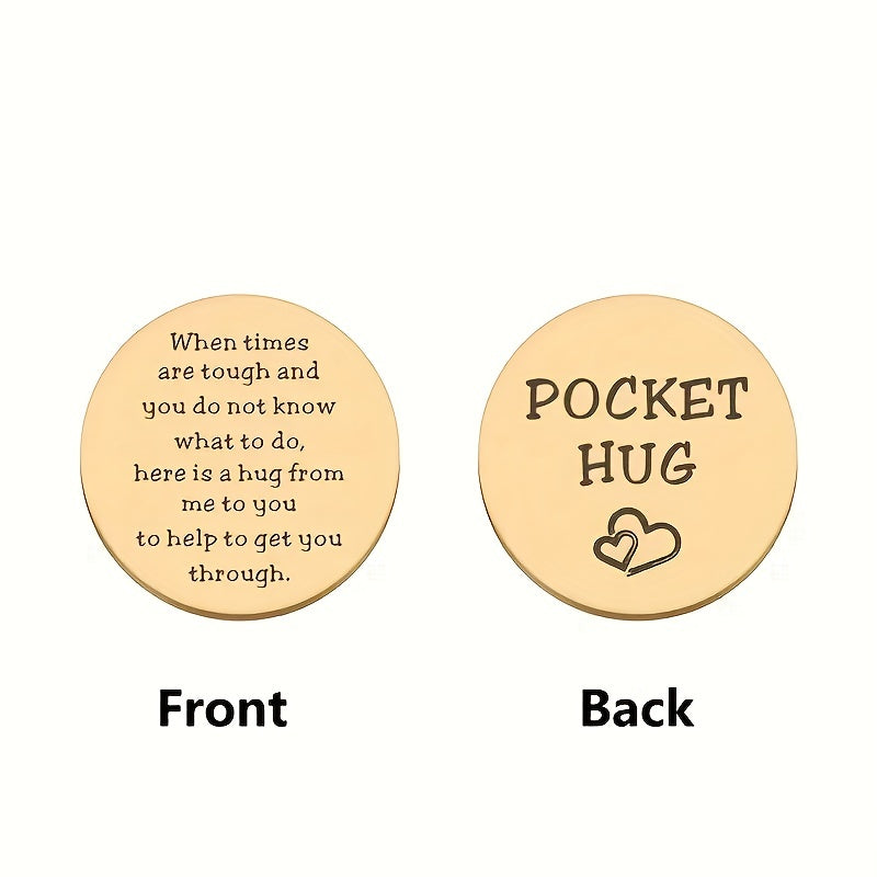 Stainless Steel Pocket Hug Token Anxiety Gift For Men