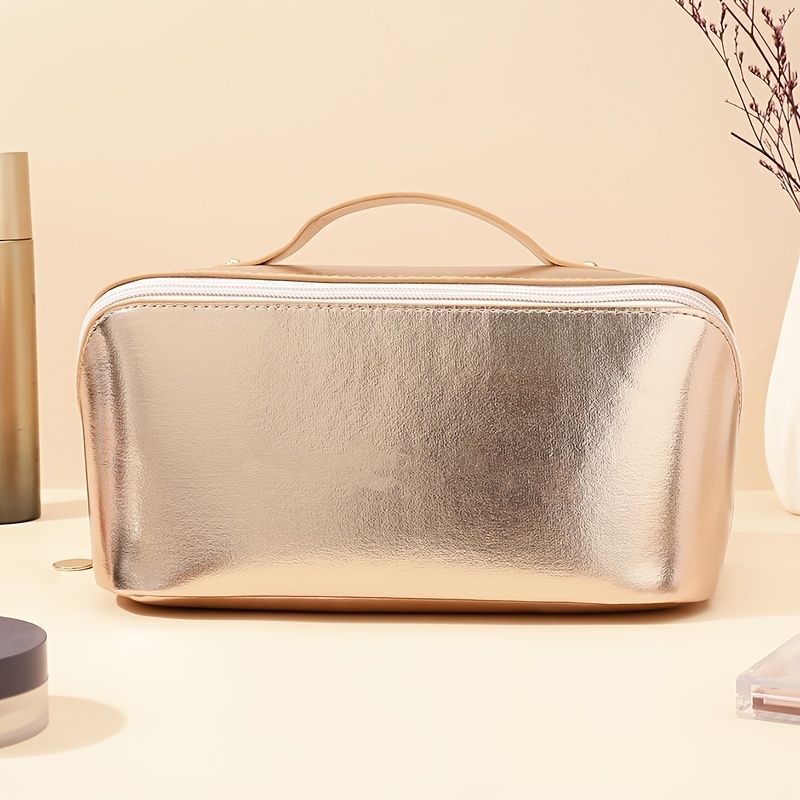 Large Capacity Portable Faux Leather Cosmetic Bag
