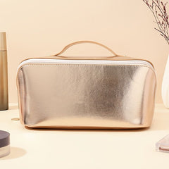 Large Capacity Portable Faux Leather Cosmetic Bag