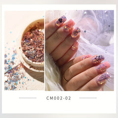 8 Boxes Nail Art Glitter Flakes Hexagon Sequins Powder for 3D Manicure