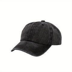 Washed Cotton Baseball Cap Retro Peaked Cap Solid Couple Cap