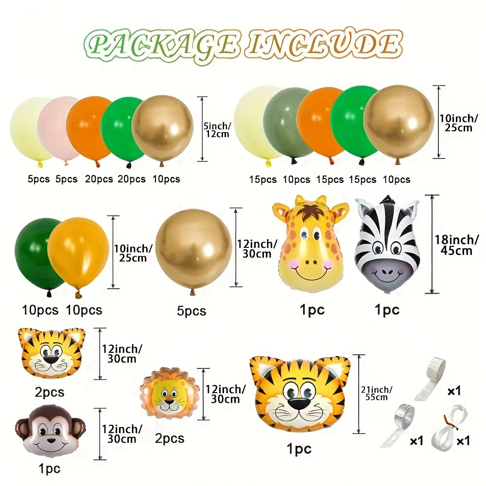 161pcs Wild Jungle Theme Balloon Set Birthday Party Decoration