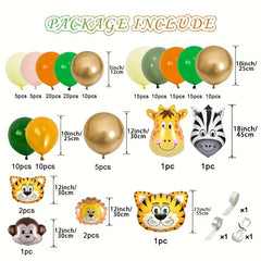 161pcs Wild Jungle Theme Balloon Set Birthday Party Decoration