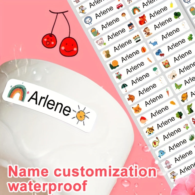 180pcs Custom Name Sticker Waterproof Label Transparent Personalized
