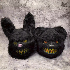 Spooky Rabbit Mask Plush with Yellow Eyes