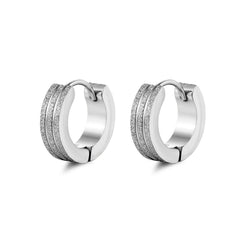 Men's Double Thread Pressing Frosting Earrings