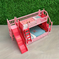 Dollhouse Mini Twin Slide Bed for Princess Room Decor