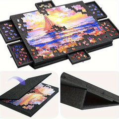 Deluxe Puzzle Table with 6 Drawers and Inclined Board Cover