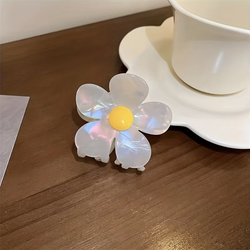 Acetate Flower Sweet Shark Claw Hair Clip for Women Girls
