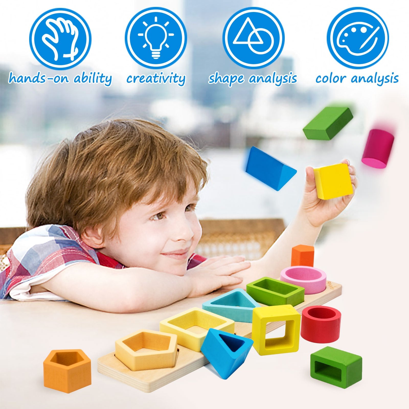 Wooden Sorting & Stacking Toys for Toddlers