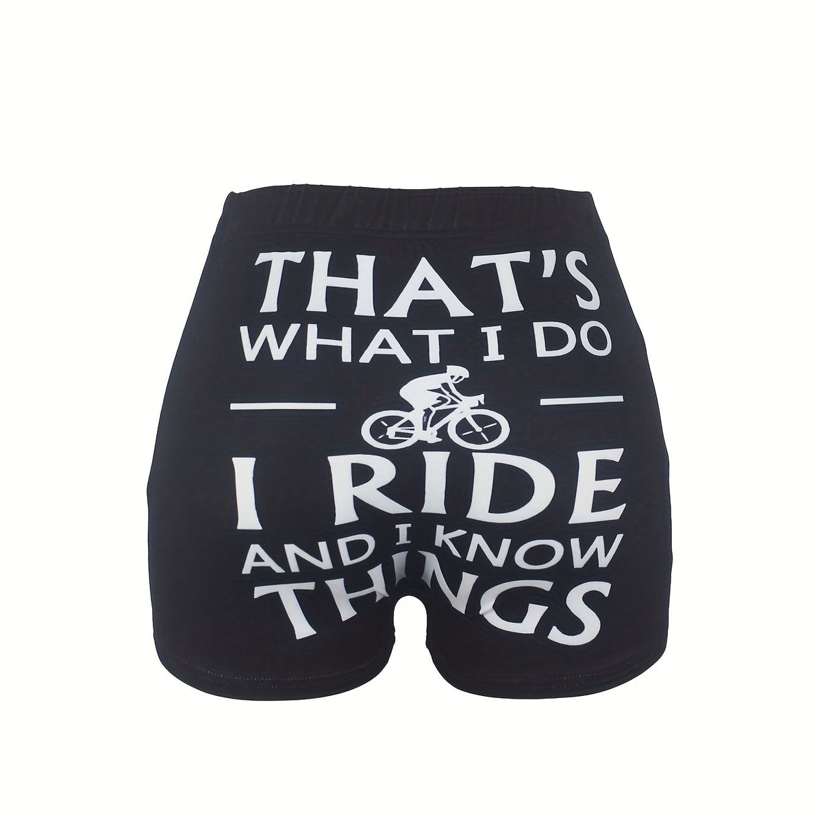 Letter & Graphic Print Skinny Shorts for Women