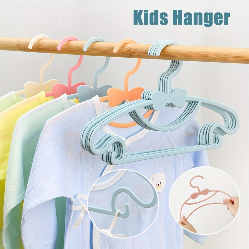10pcs Kids Clothes Hanger PP Material Bow Wardrobe