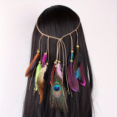 Bohemia Style Feather Hair Band Adjustable Headwear