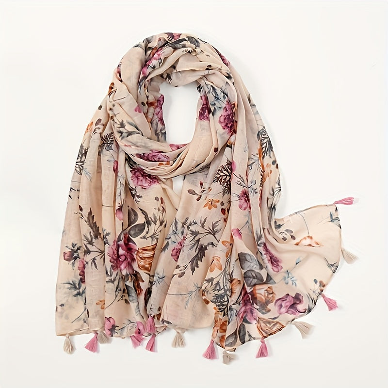 Floral Tassel Shawl Scarf Print Soft Headband Hijab