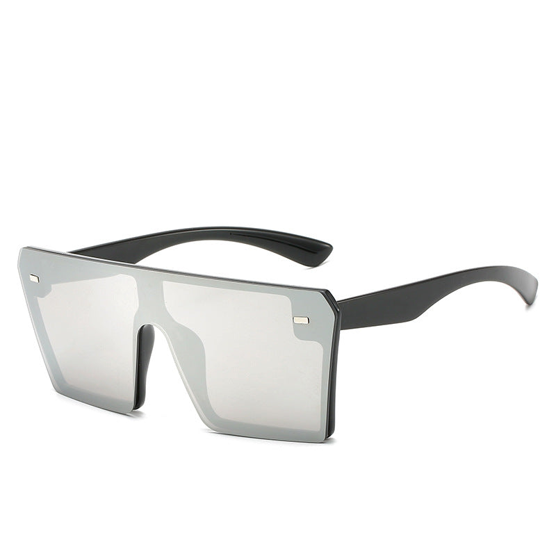 Rimless Square Sunglasses Women's Large Frame Sunshade Eyewear