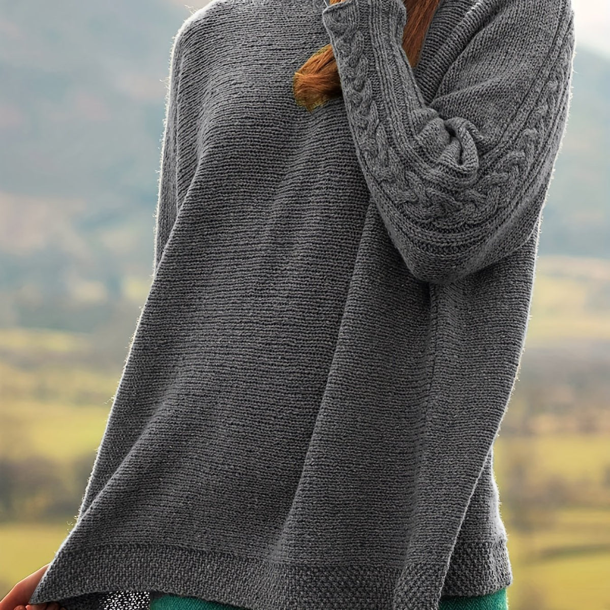 Solid Boat Neck Pullover Sweater Women's Clothing