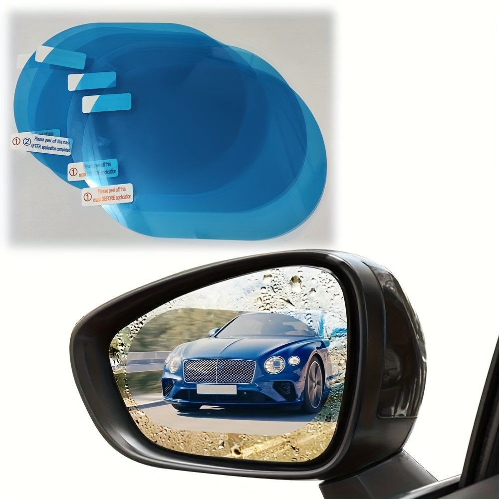 4pcs Car Rearview Mirror Film Rainproof Waterproof Anti Fog Nano Coating